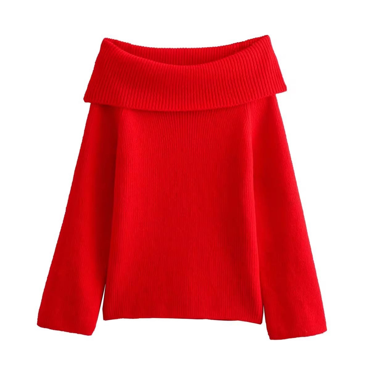 Pull en tricot élégant pour femmes à col montant large Chic und Stil