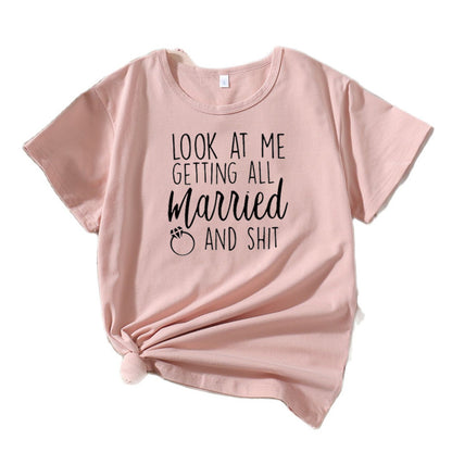 Dames Décontracté Mariage Humor T-shirt Chic und Stil