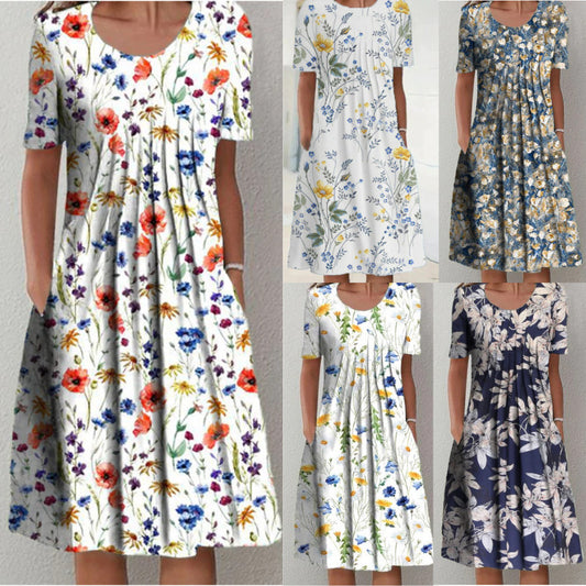 Robe maxi pour femmes avec un design floral et des manches larges Chic und Stil