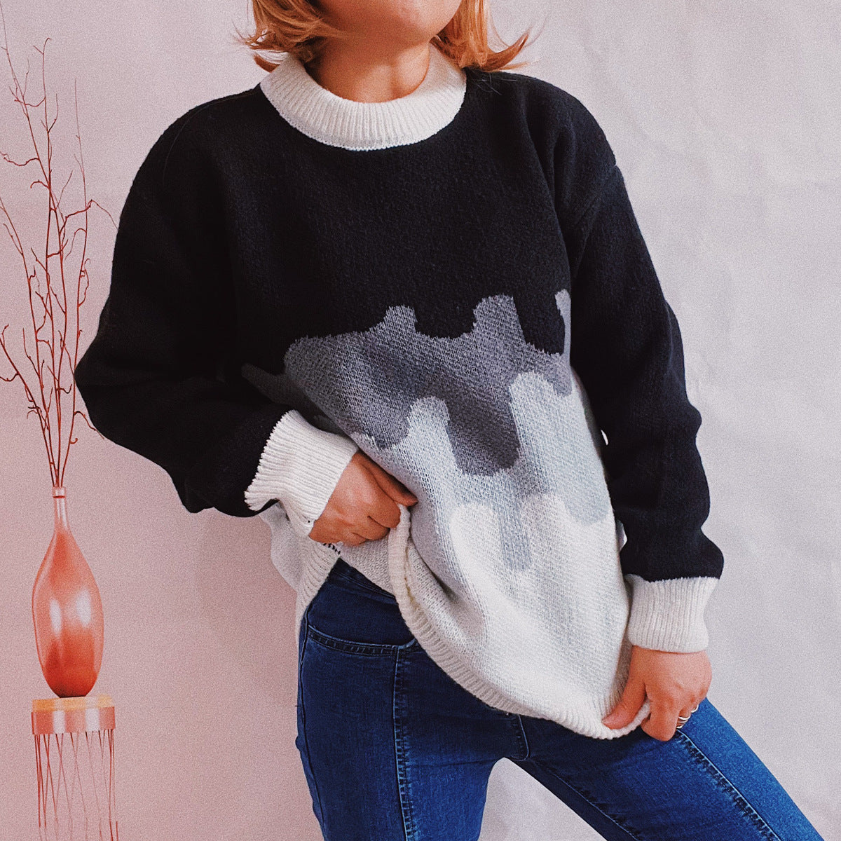 Pull en tricot pour femmes avec dégradé de couleurs moderne et coupe décontractée Chic und Stil