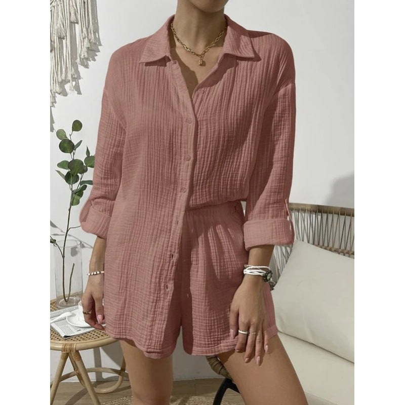 Ensemble haut à manches courtes et shorts léger pour dames Chic und Stil