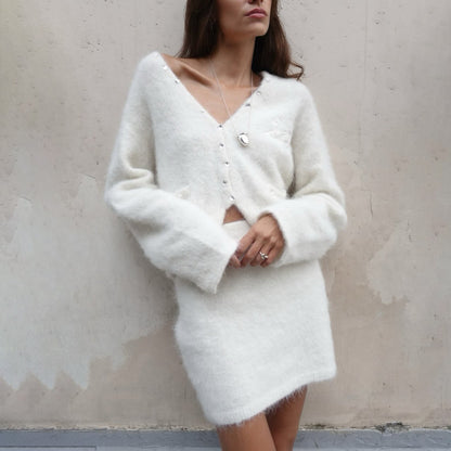 Dames élégant cardigan en tricot avec design cropped Chic und Stil