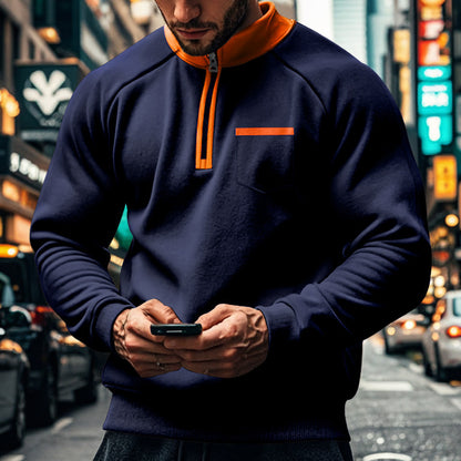 Functional pullover for men with short zip Chic and Style