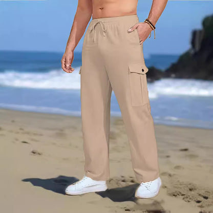 Casual cargo pants for men with elastic waistband and practical side pockets Chic and Style
