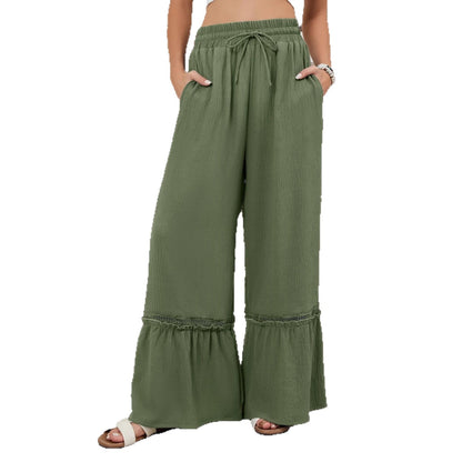Chic and Stylish Soft Palazzo Pants for Women with Playful Hem