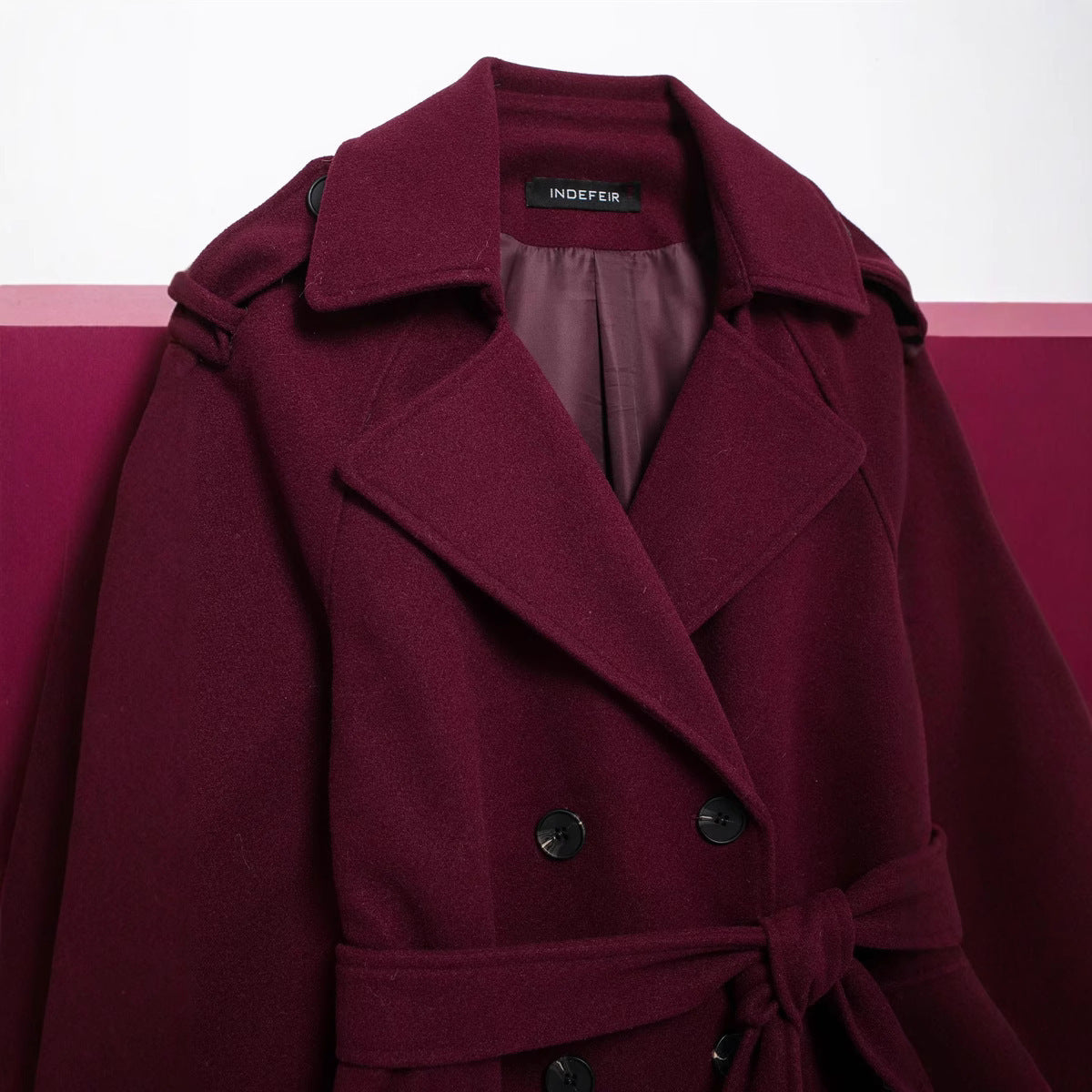 Dames élégant manteau de transition avec ceinture Chic und Stil