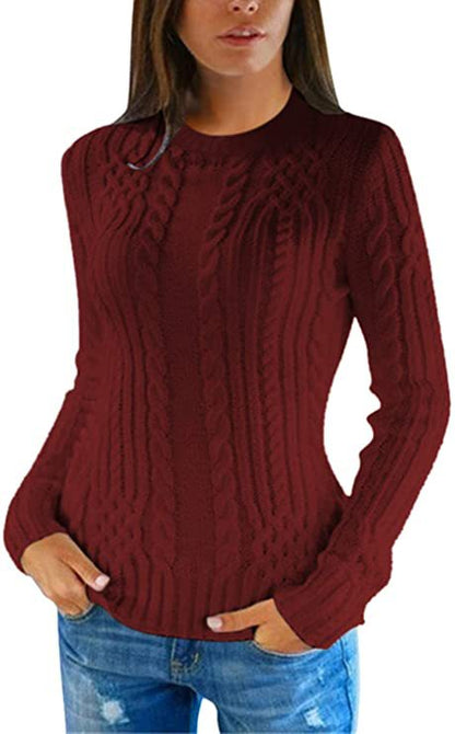 Pull femme avec col haut et motif en torsades Chic und Stil