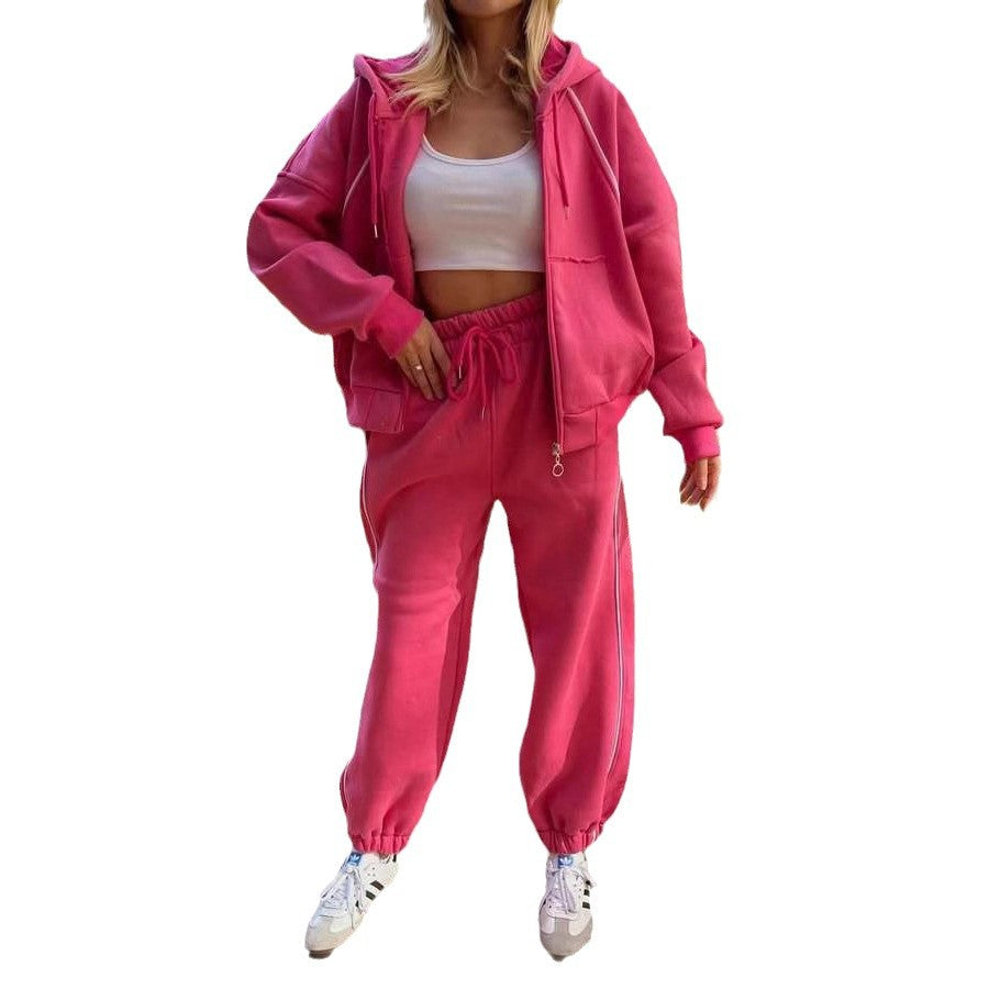 Casual fleece hoodie set for women and comfortable jogger pants Chic and Style