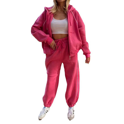 Casual fleece hoodie set for women and comfortable jogger pants Chic and Style