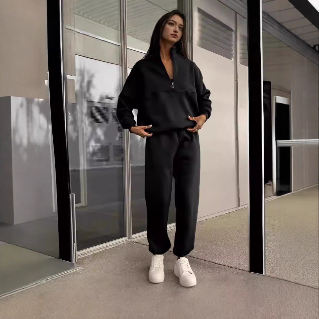 Ladies comfortable polar collar sweater with matching jogging pants Chic and Style