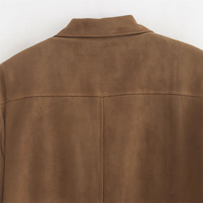 Dames Élégante Veste en Suédine Chic und Stil