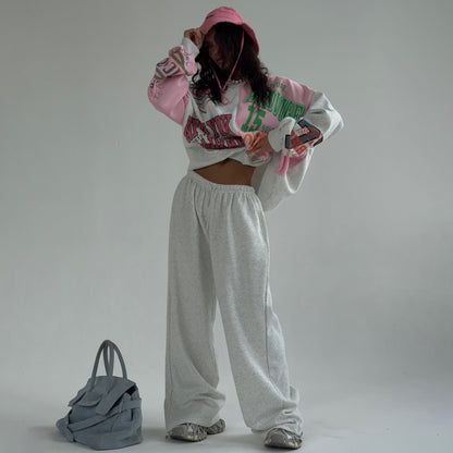Chic and Style oversized casual sweatshirt and jogger pants set for women
