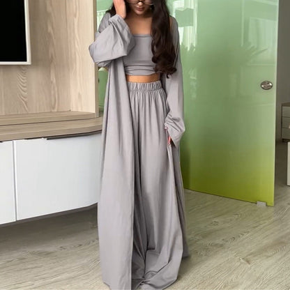 Dames élégant ensemble de lounge avec cardigan large Chic und Stil