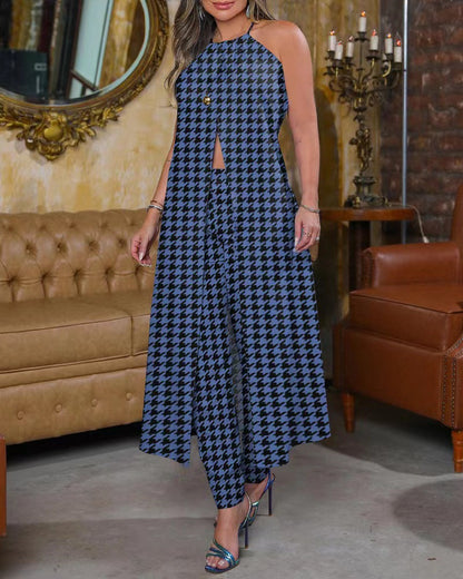 Robe maxi pour femmes avec coupe flatteuse et motif prince de Galles tendance Chic und Stil
