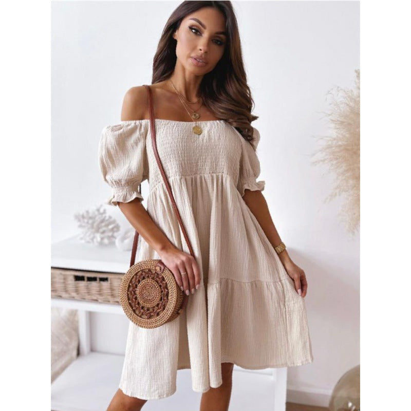 Robe mini off-shoulder avec volants pour femmes Chic und Stil