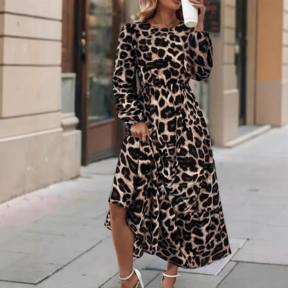 Robe maxi pour femme avec motif léopard moderne Chic und Stil
