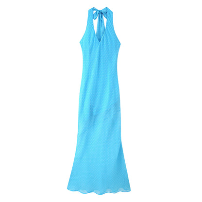 Robe maxi femme avec un dos raffiné et des volants élégants Chic und Stil