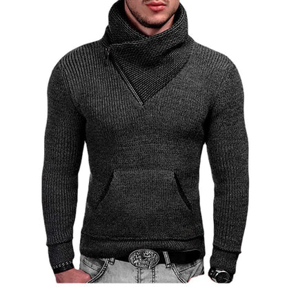 Pull moderne pour hommes avec col large et détail de zip innovant Chic und Stil