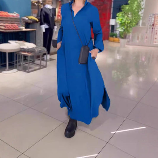 Robe chemise pour femmes avec poches latérales pratiques et coupe fluide Chic und Stil