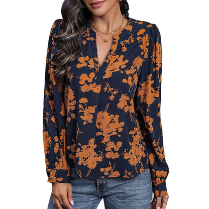 Chemise pour femmes avec motif floral et élégantes manches bouffantes Chic und Stil