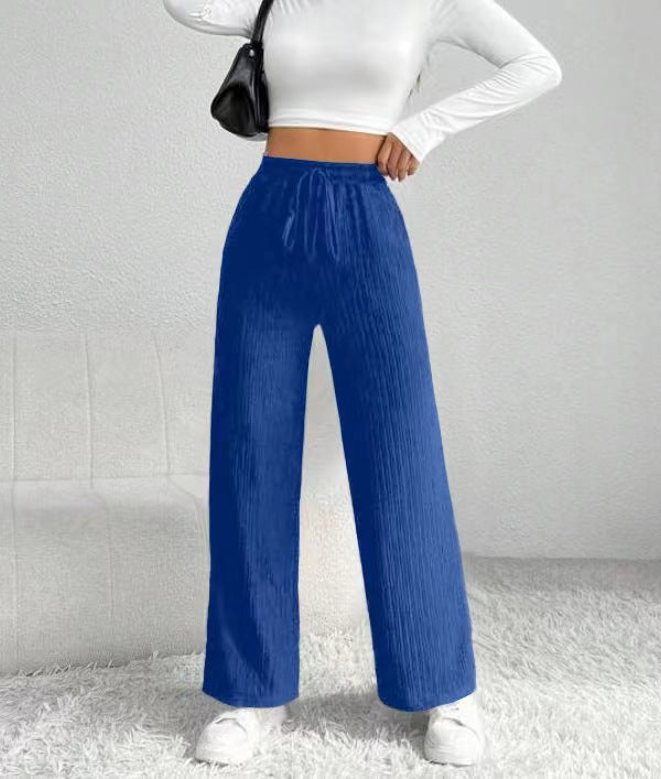 Wide pleated pants for women with elastic waist Chic und Stil