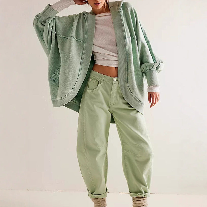 Dames hoodie oversize tendance avec tissage structuré Chic und Stil