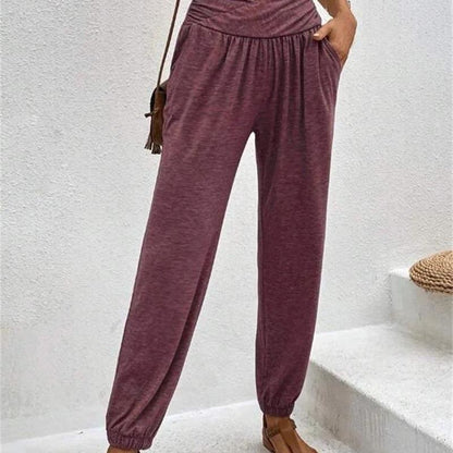 Ladies Comfortable Harem Pants with Elastic Waistband and Side Pockets Chic and Style