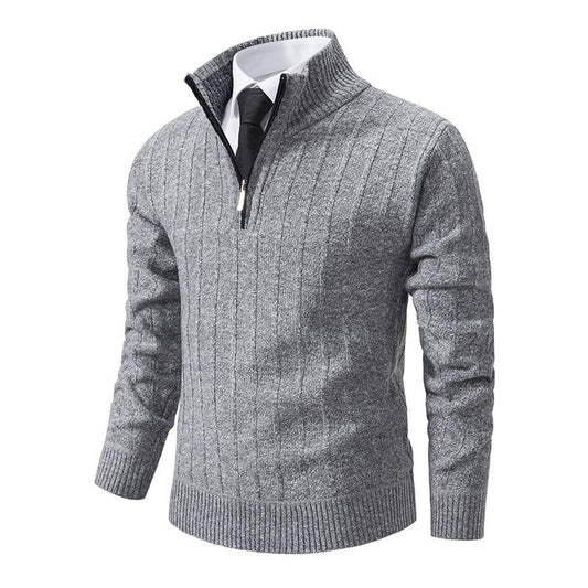 Hommes pull en tricot élégant avec demi-fermeture éclair Chic und Stil