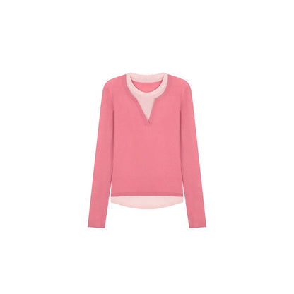 Pull en maille superposé confortable pour femmes Chic und Stil