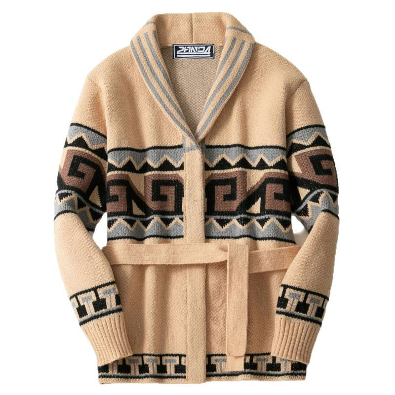 Cardigan pour femmes avec motif graphique et ceinture Chic und Stil