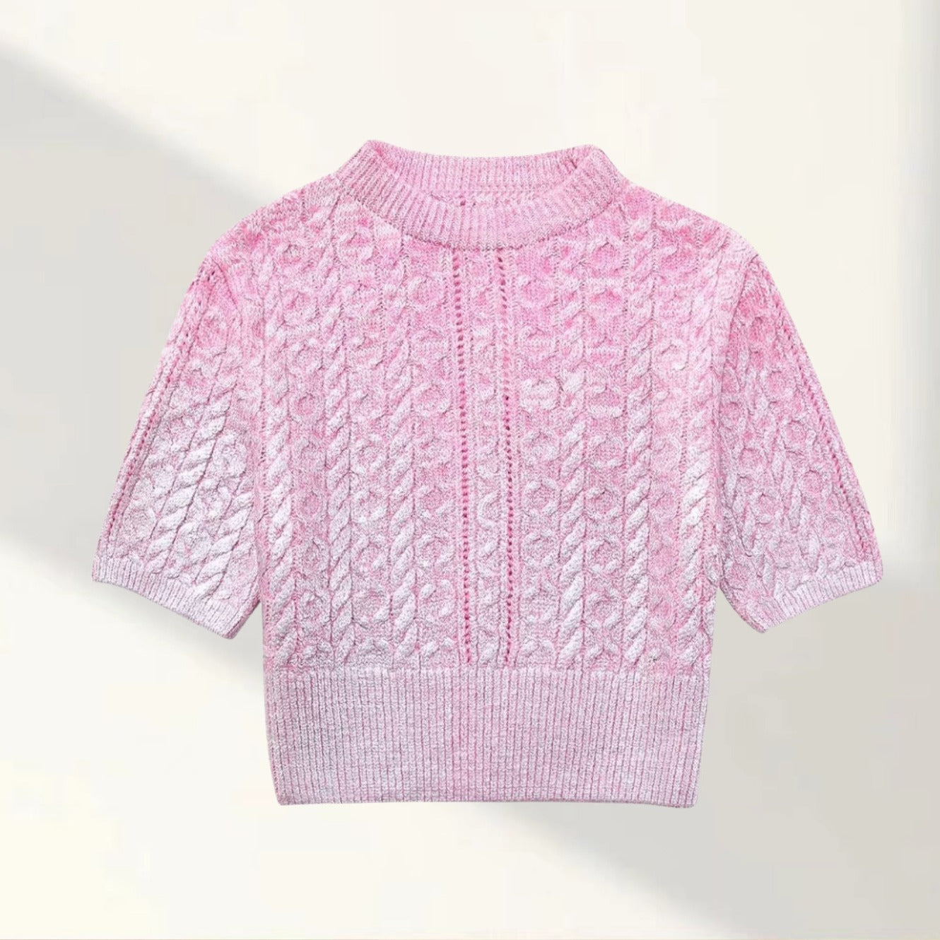 Pull en laine court pour femmes avec motif torsadé raffiné et coupe décontractée Chic und Stil