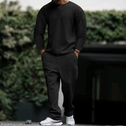 Casual set for men, textured fabric sweatshirt and jogger pants Chic und Stil