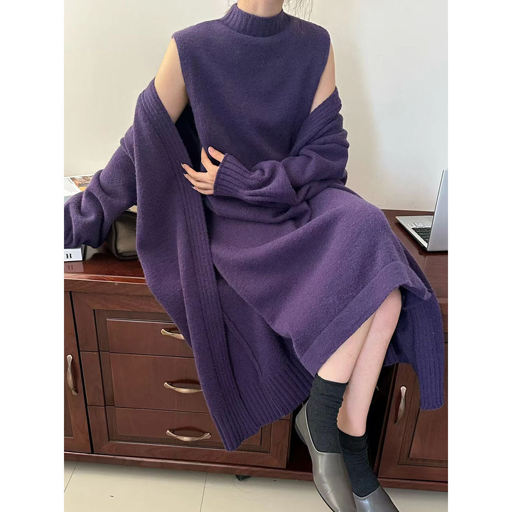 Robe en tricot à capuche décontractée pour femmes Chic und Stil