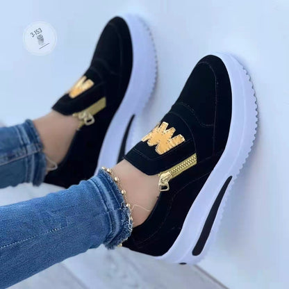 Baskets Slip-On de loisirs pour femmes avec détail de fermeture éclair Chic und Stil