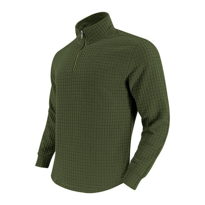 Men's midlayer pullover with high collar and textured design Chic and Style