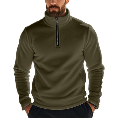 Men's Fleece Half-Zip Pullover with High Collar Comfortable Chic and Style