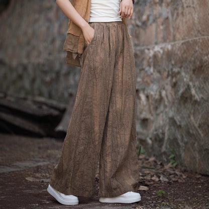 Loose linen pants for ladies with an elegant texture Chic und Stil
