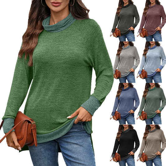 Pull casual pour femmes avec col montant et fentes latérales Chic und Stil