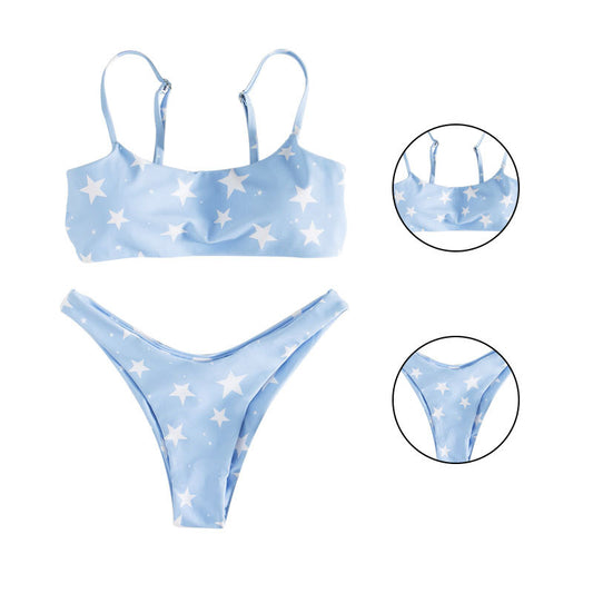 Chic und Stil women's star print bralette bikini set