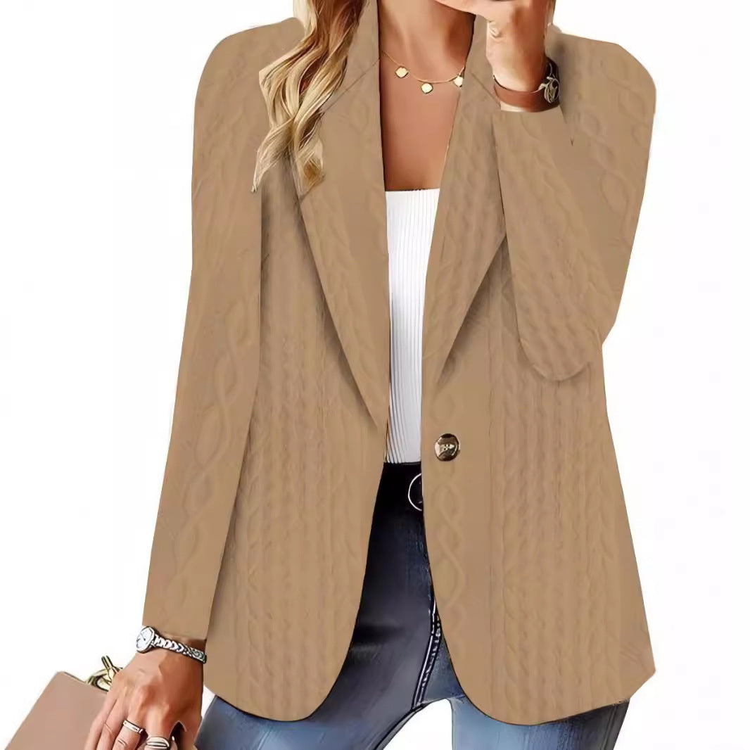 Women Elegant Knit Jacket with Chic and Stylish Derivative Pattern