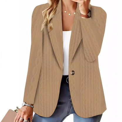 Women Elegant Knit Jacket with Chic and Stylish Derivative Pattern