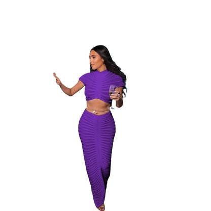 Dames Haut court ajusté et ensemble de jupe Chic und Stil