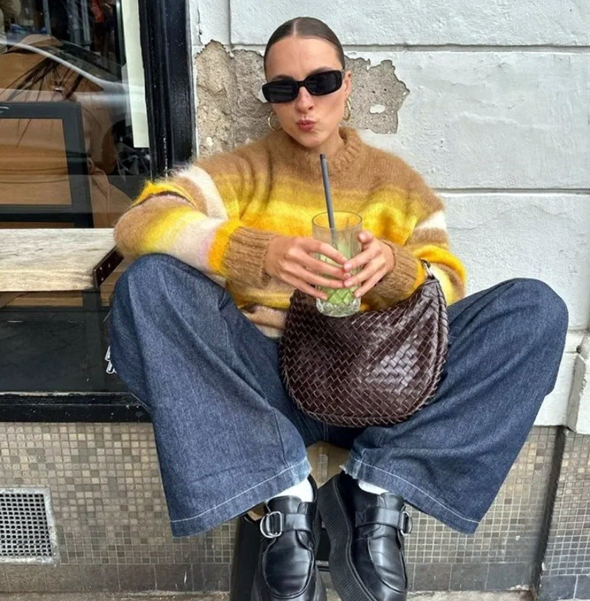 Dames gros tricot pull avec coupe décontractée et style surdimensionné Chic und Stil