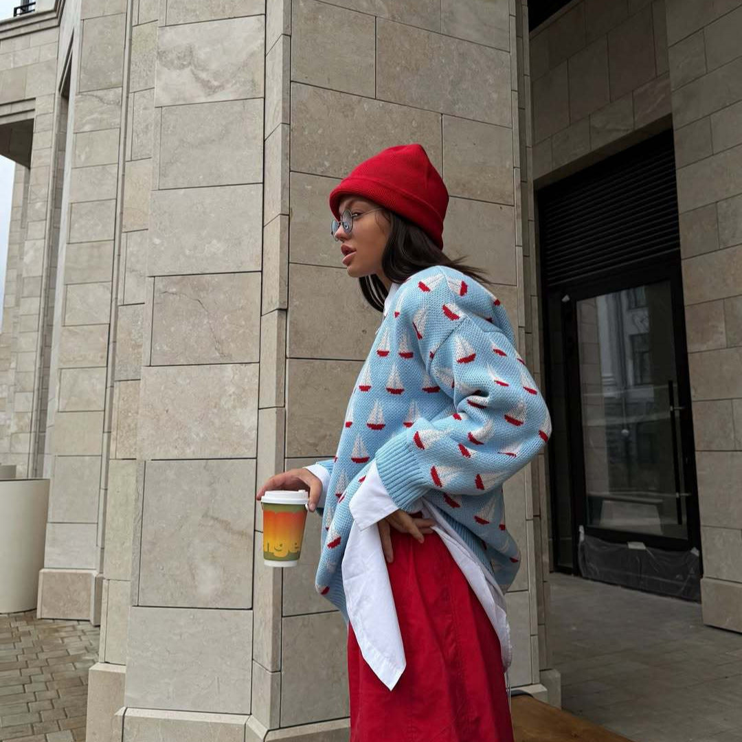 Pull décontracté pour femmes avec design maritime Chic und Stil