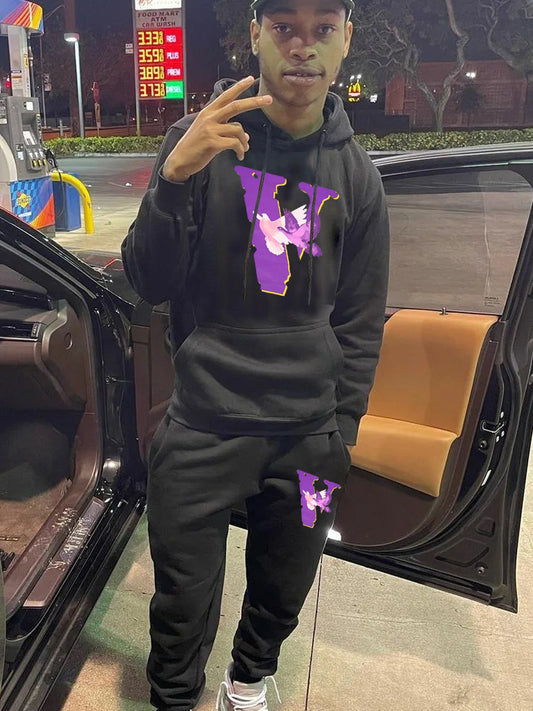 Women's Hoodie and Jogging Pants Set with eye-catching graphic pattern Chic and Style