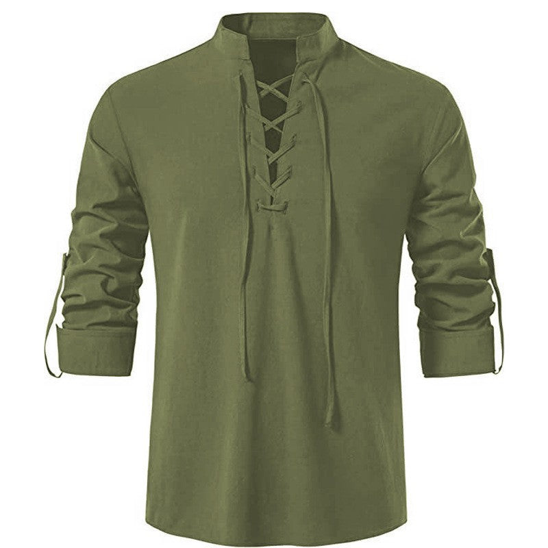Chemise à manches longues pour hommes avec cordon de serrage Chic und Stil