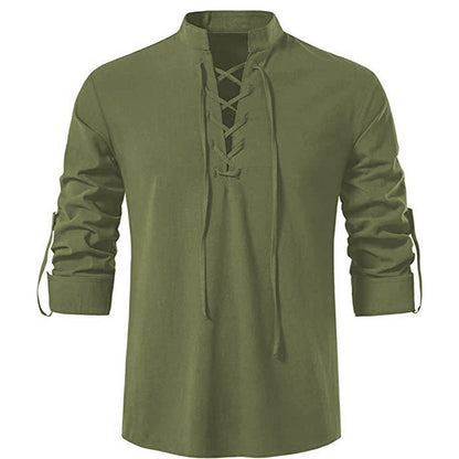 Chemise à manches longues pour hommes avec cordon de serrage Chic und Stil