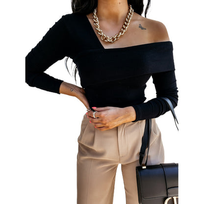 Asymmetrical one-shoulder t-shirt for women Chic und Stil