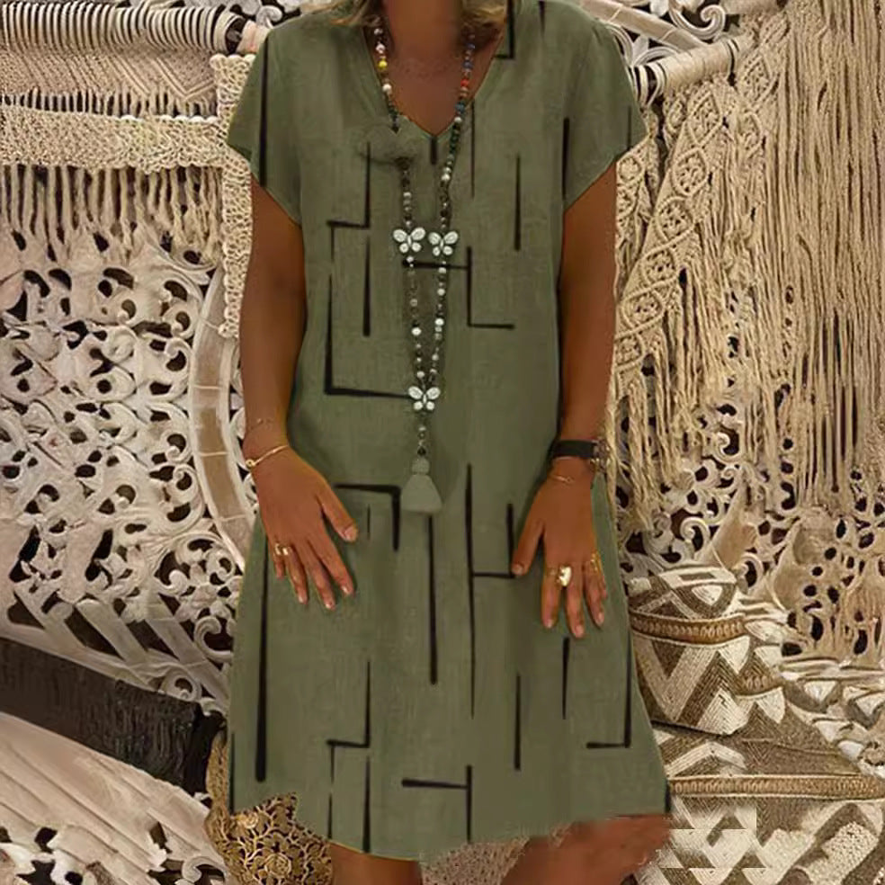 Robe d'été décontractée pour femmes avec un design graphique moderne et une coupe flatteuse Chic und Stil
