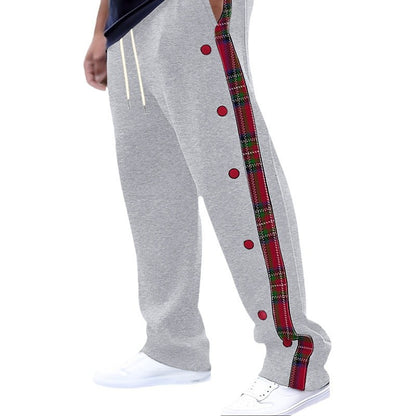 Pantalon de loisir sportif pour hommes avec boutons latéraux et motif à carreaux Chic und Stil